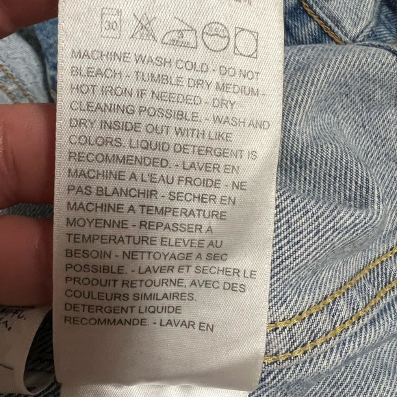 Levis Mens Medium Wash Button Up Altered Denim Worn In Trucker Jacket Size XL - Picture 7 of 12